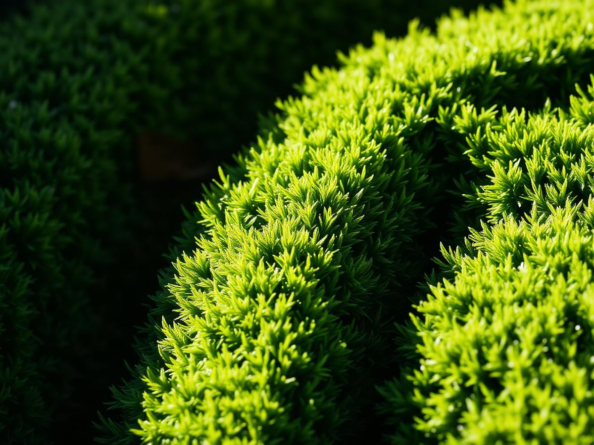 Precise hedge trimming close-up